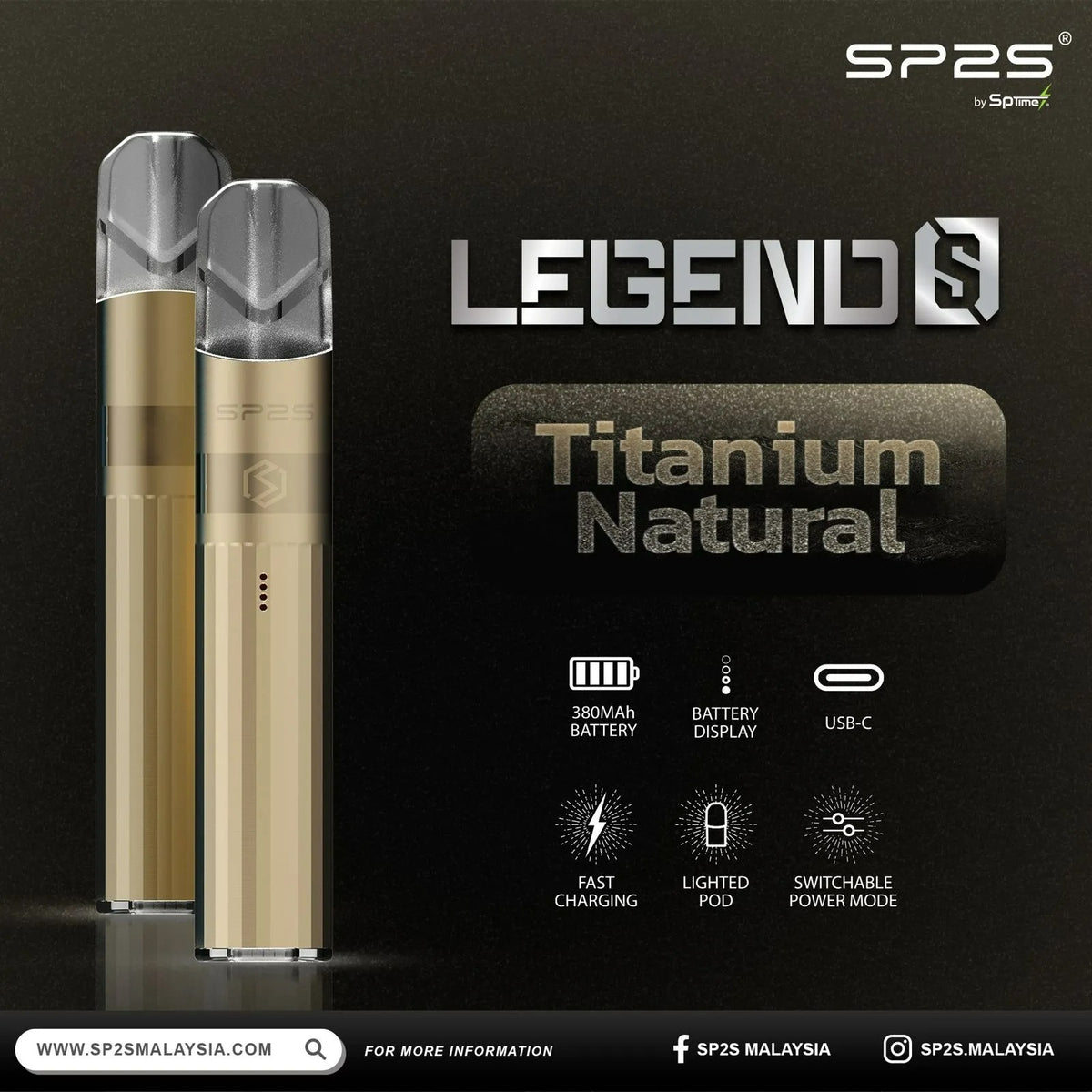 SP2S鈦金主機 電子煙霧化桿 霧化主機 兩檔調節一代通用煙彈